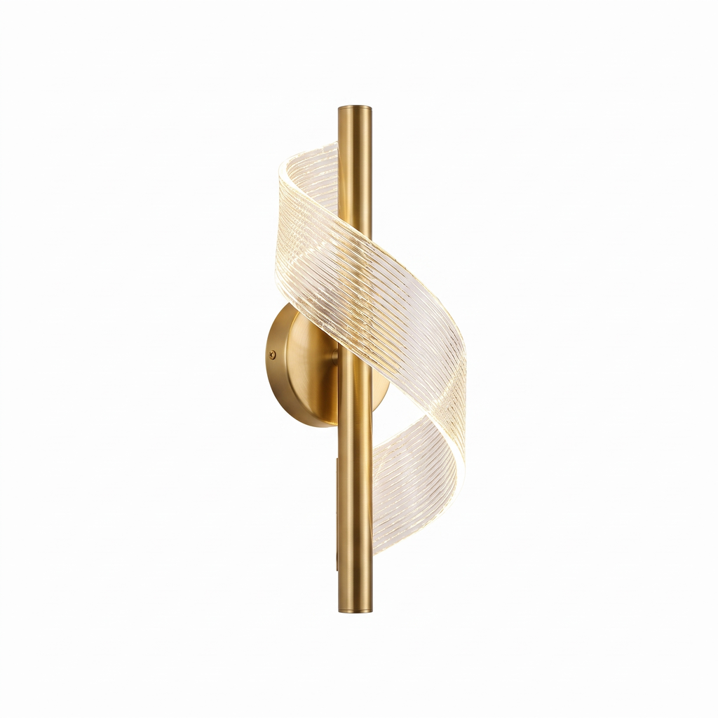 Spiral Ribbon Glass Wall Sconce