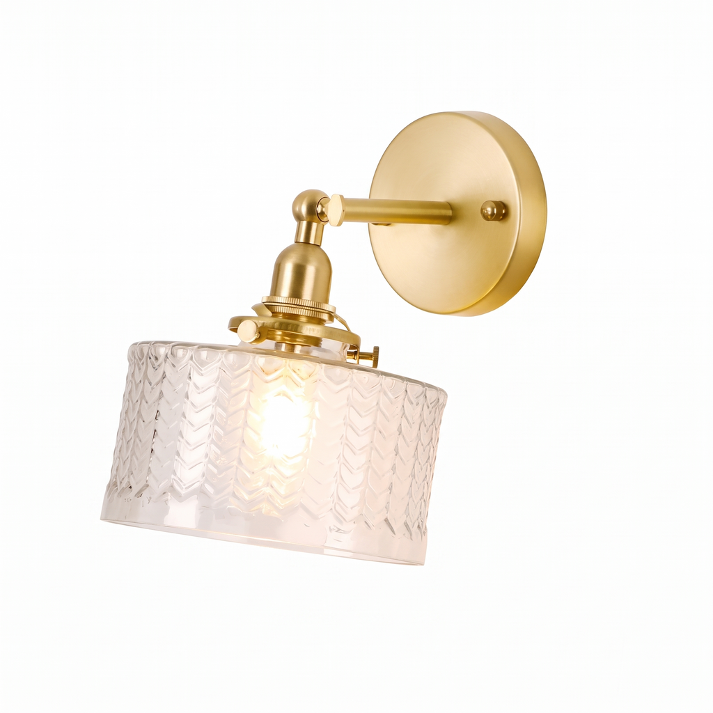 Patterned Glass Adjustable Shade Wall Lamp