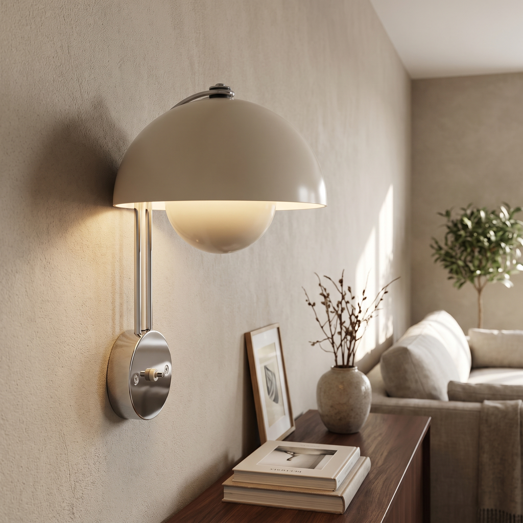 Double-Dome Mid-Century Wall Sconce – side profile