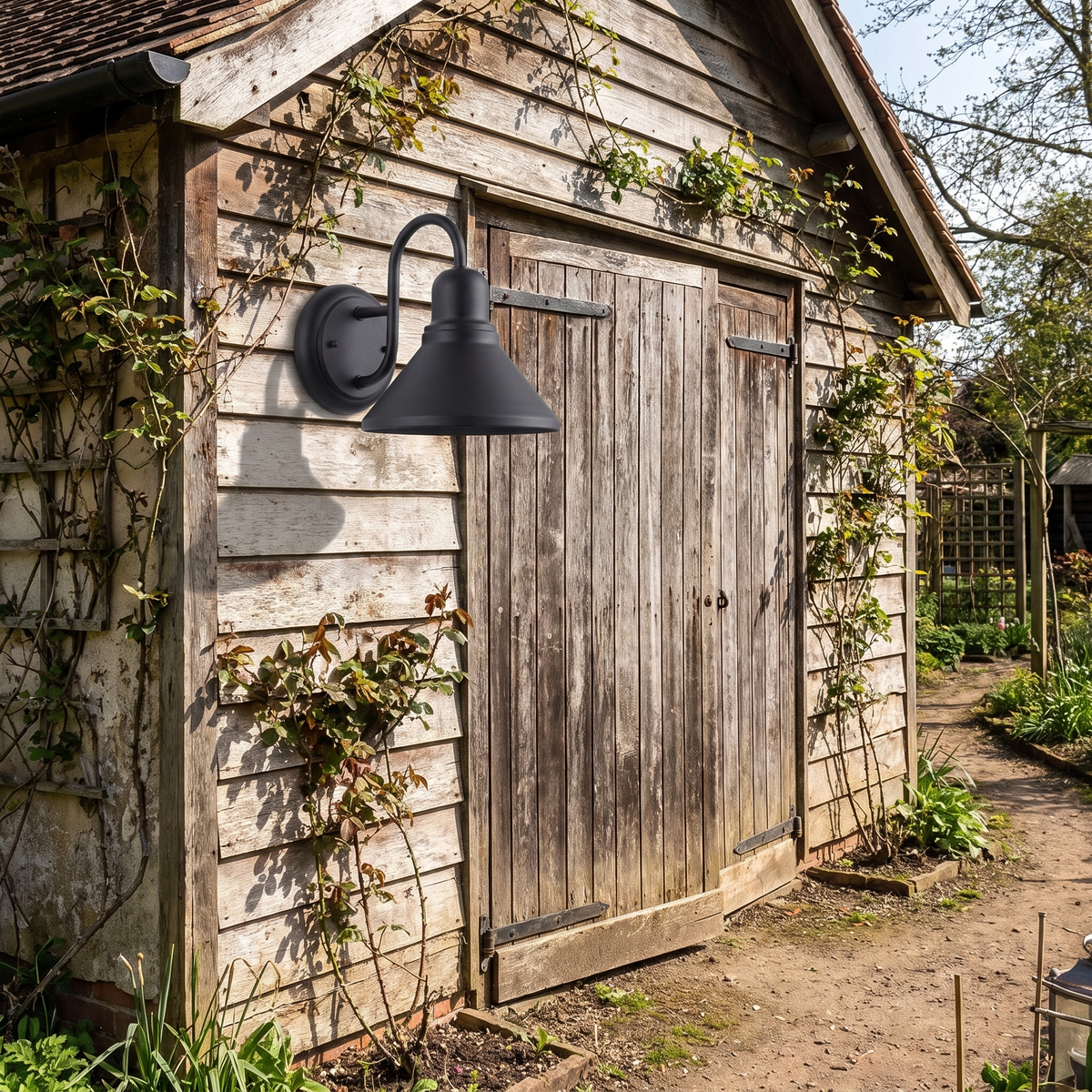 Gooseneck Barn Shade Outdoor Wall Light – room view