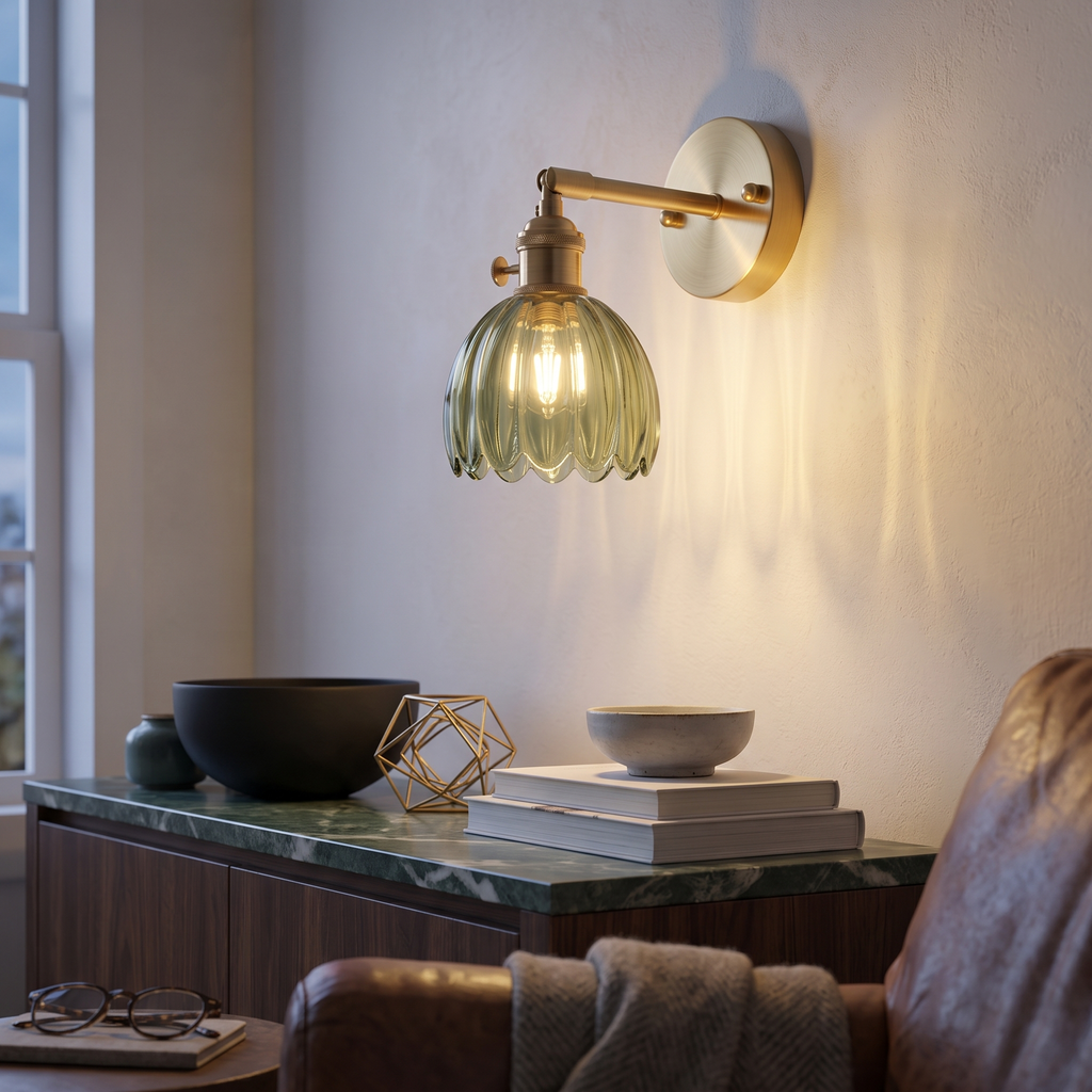 Adjustable Tulip Glass Wall Sconce – evening glow