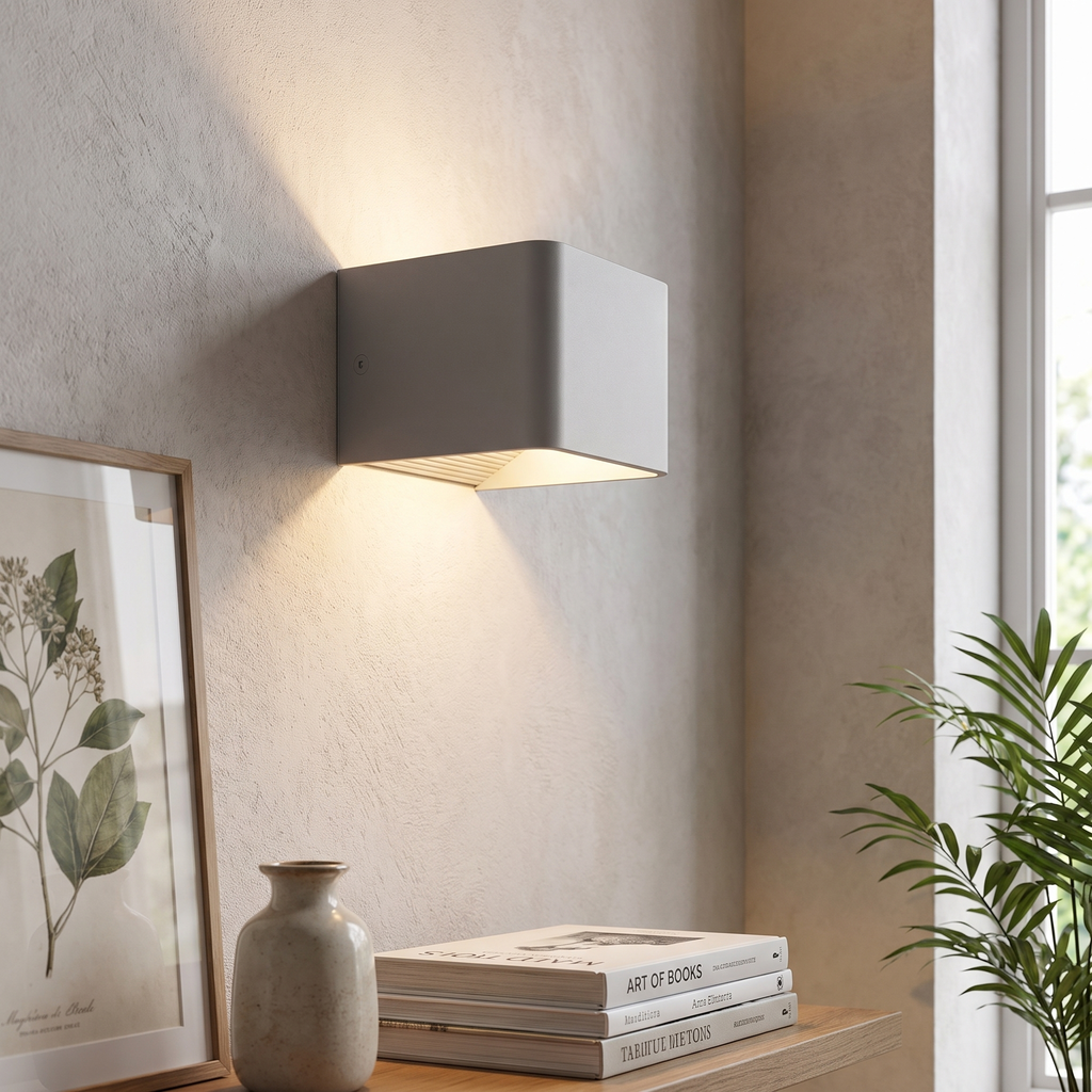 Color-Changing Up/Down LED Wall Light with Remote – side profile