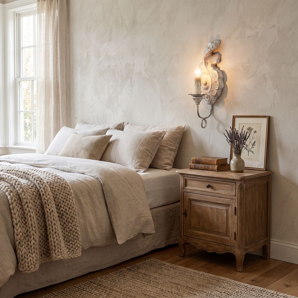 French Vintage Candle Wall Sconce – room view