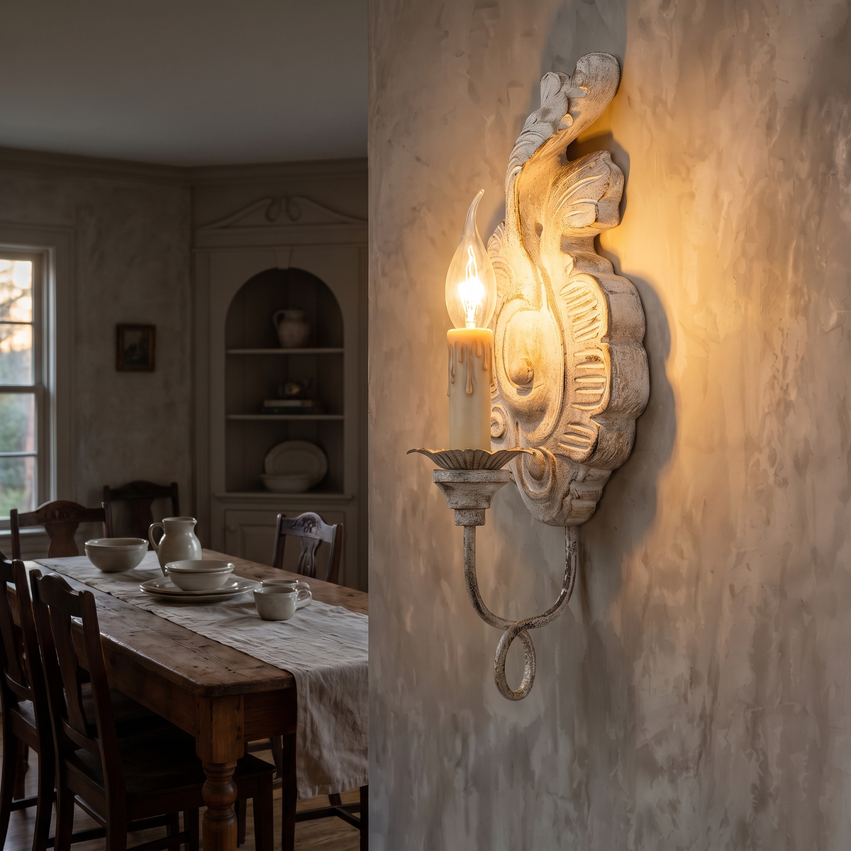 French Vintage Candle Wall Sconce – evening glow