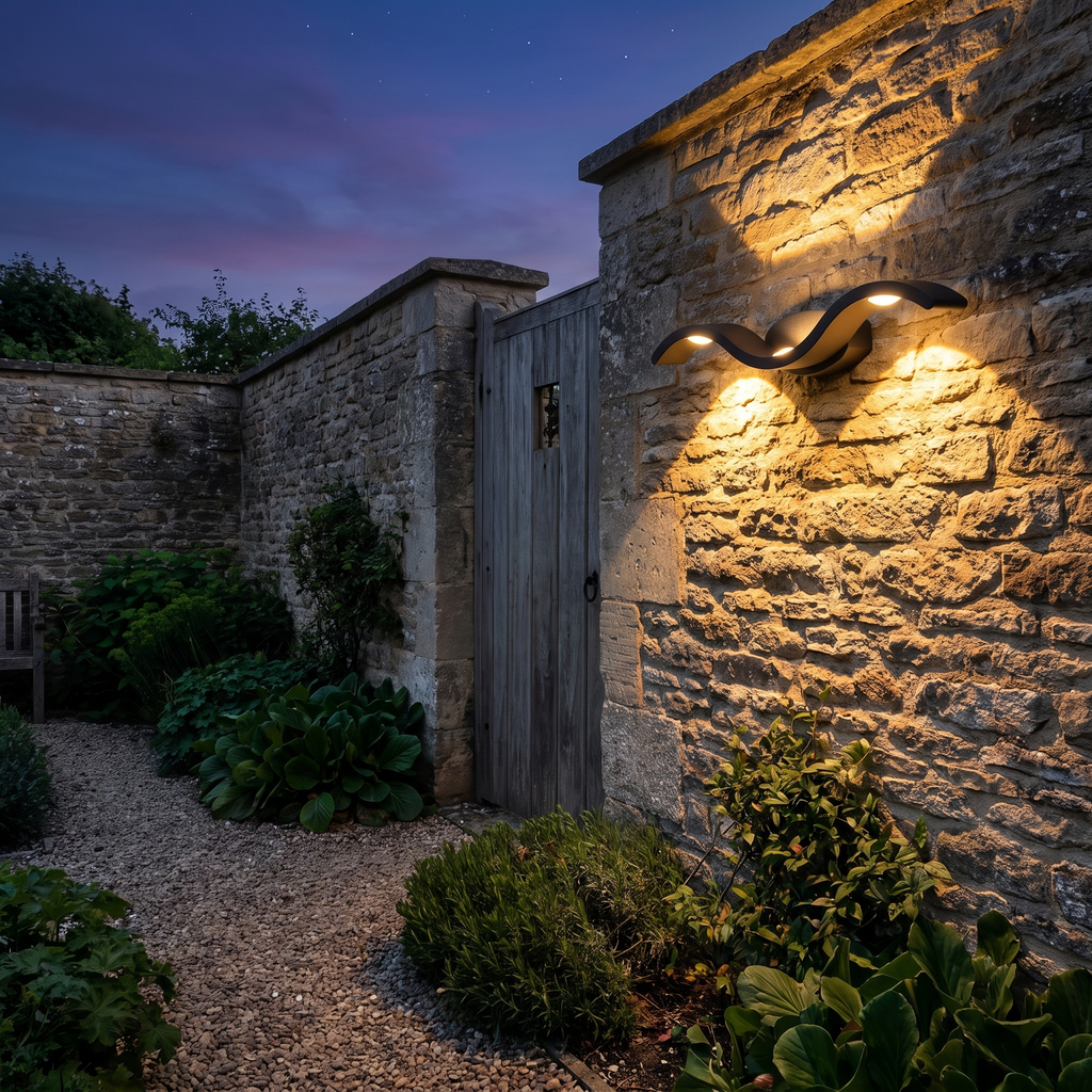 Wavy Seagull Up/Down Outdoor LED Wall Light – evening glow