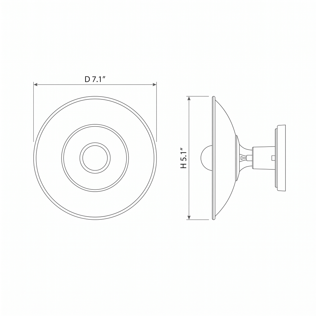 Reflective Glow Aluminum & Glass Wall Sconce – dimensions