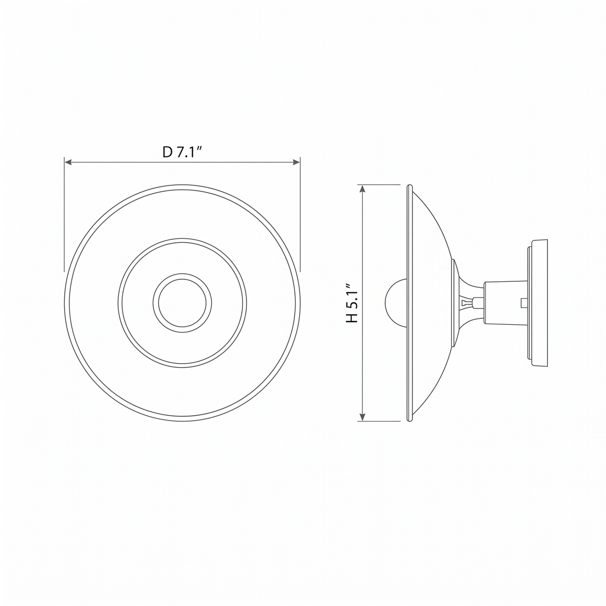Reflective Glow Aluminum & Glass Wall Sconce – dimensions