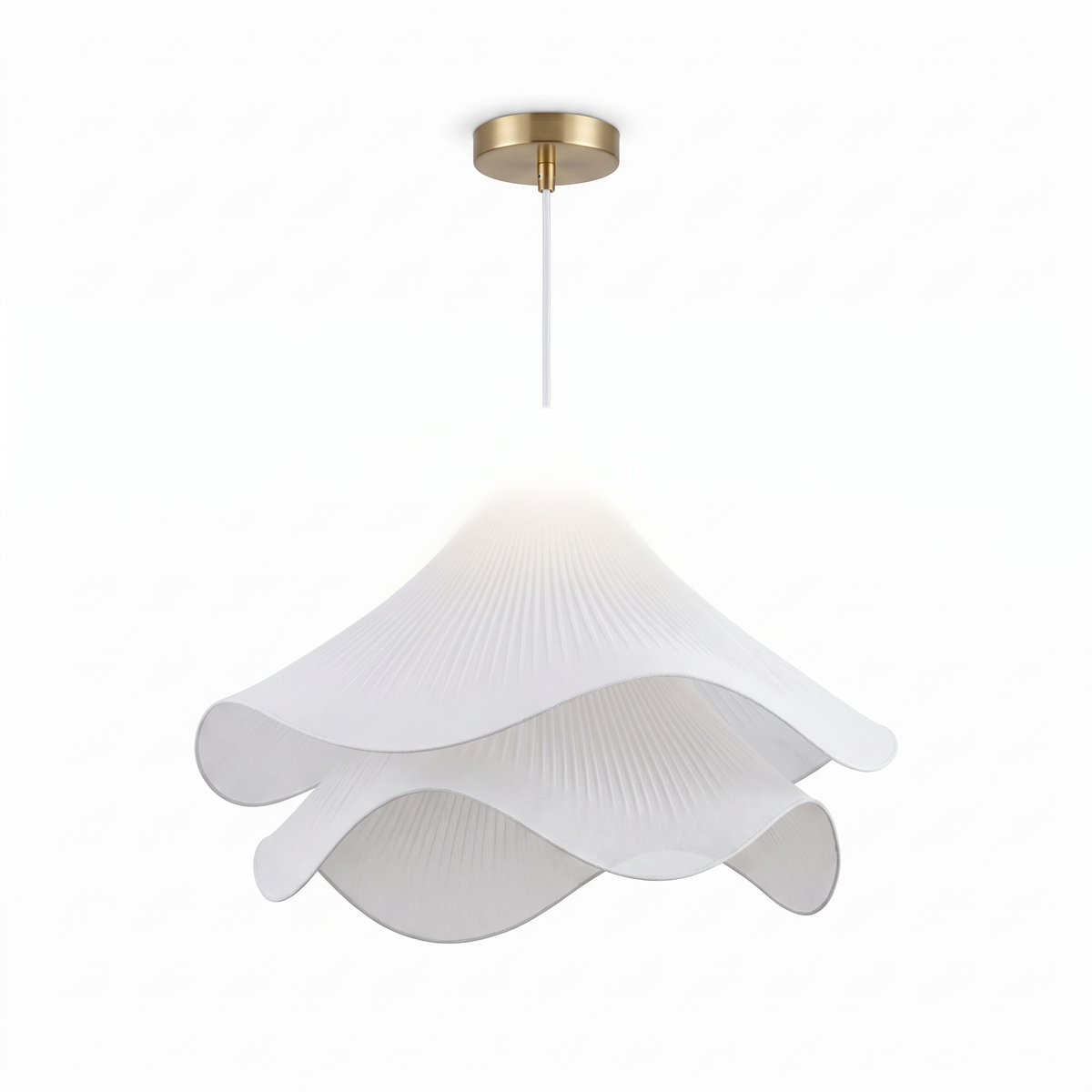 Pleated Petal Fabric Pendant Light