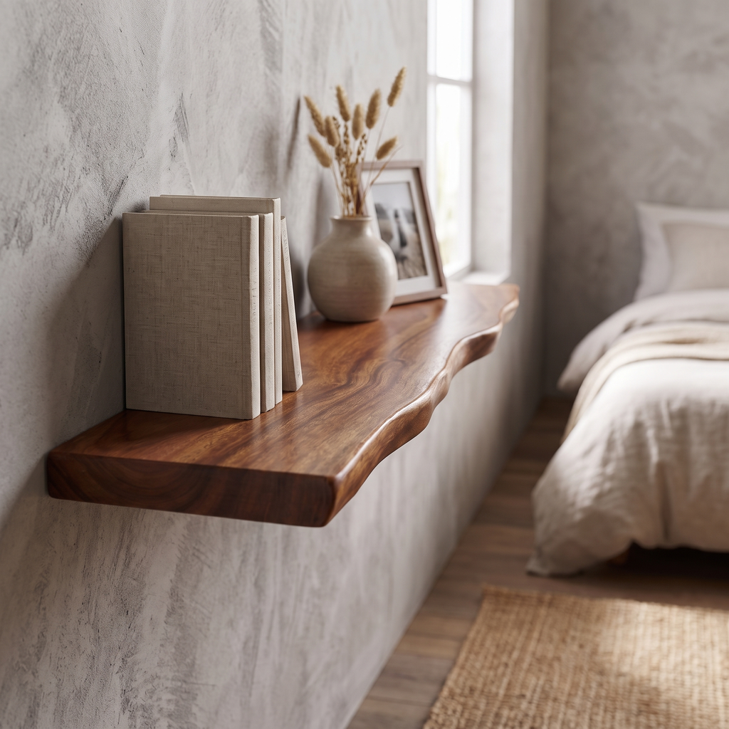 Live-Edge Solid Hardwood Floating Shelf - lifestyle 3