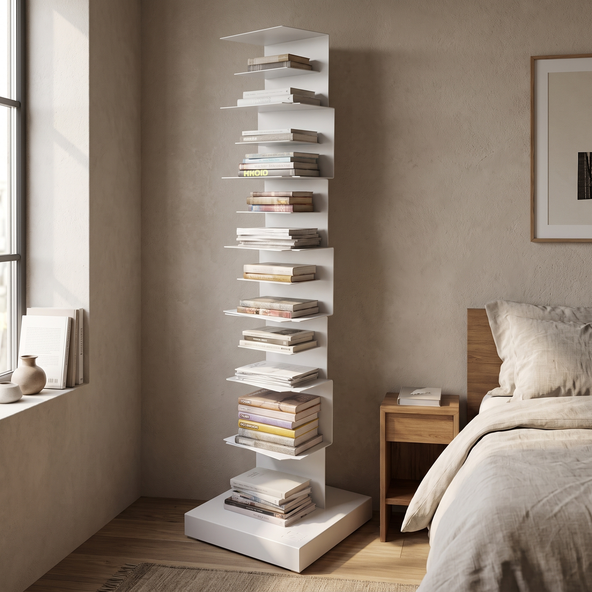 Invisible Floating Metal Bookshelf Tower - lifestyle 3