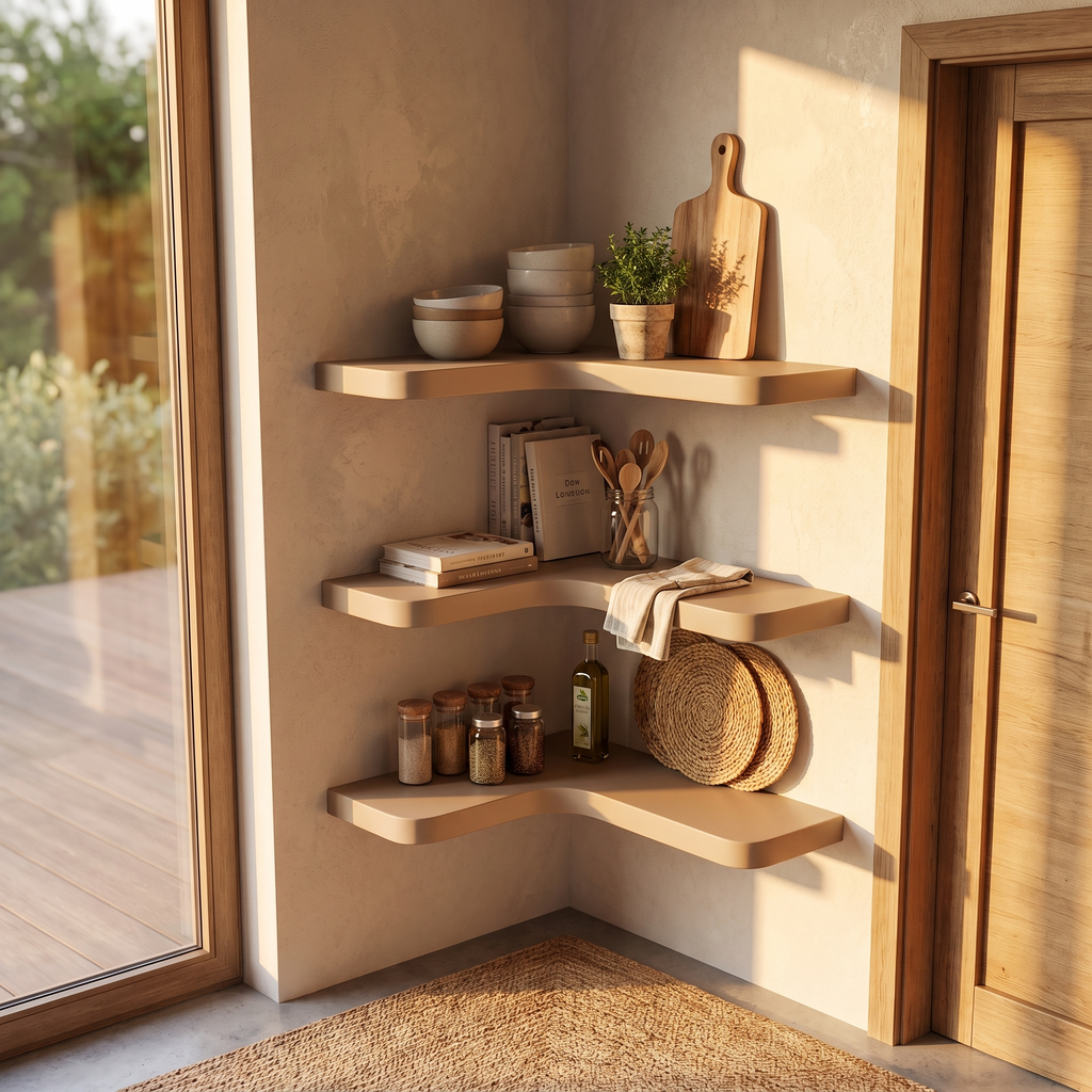 L-Shaped Corner Floating Shelf Set of 3 - lifestyle 4