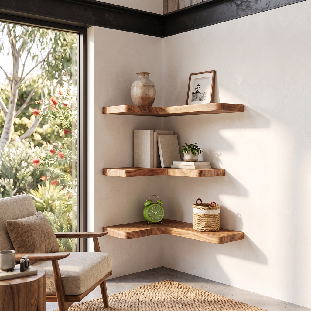 L-Shaped Corner Floating Shelf Set of 3 - lifestyle 1