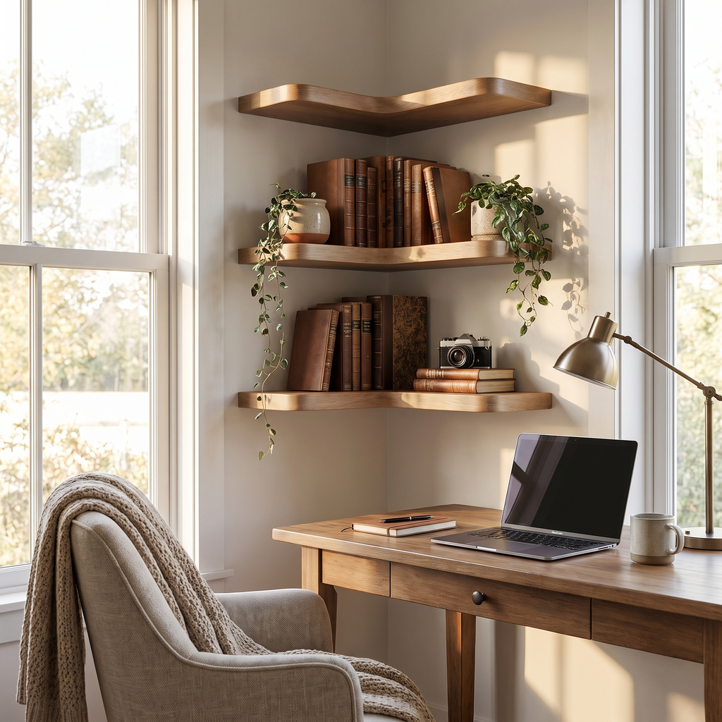 L-Shaped Corner Floating Shelf Set of 3 - lifestyle 2