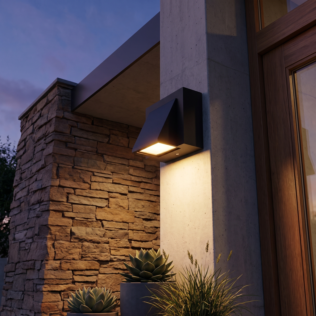 Angled Wedge Outdoor LED Wall Light - lifestyle 4
