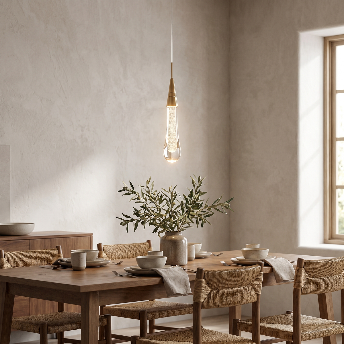Crystal Teardrop LED Pendant Light - lifestyle 1