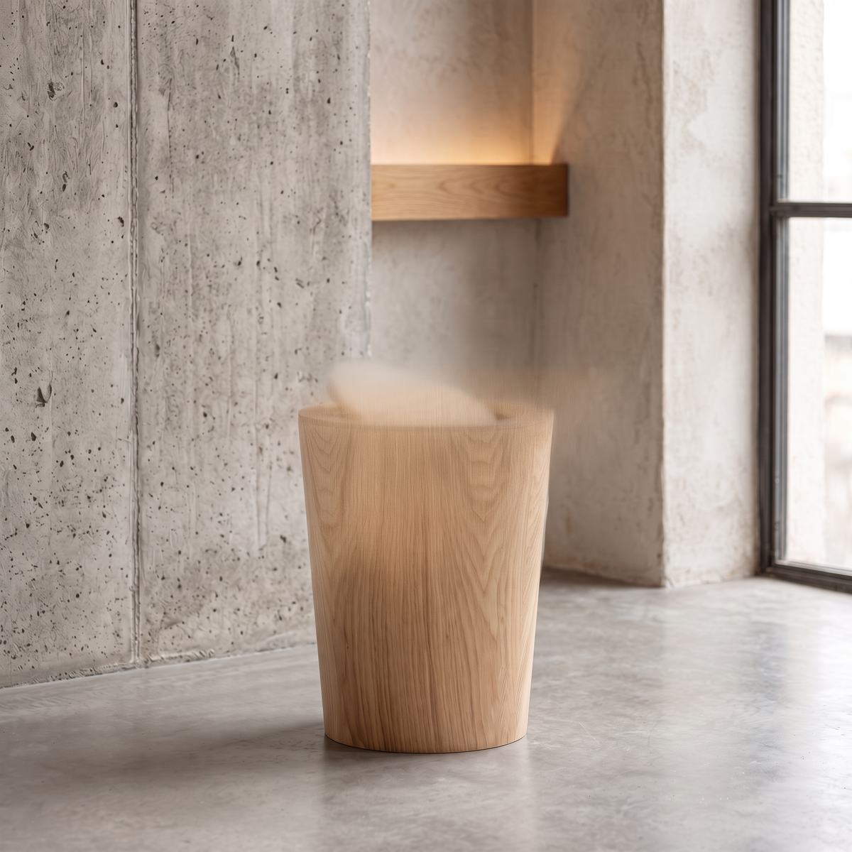 Wood-Grain Rotating Lid Waste Bin - dimensions