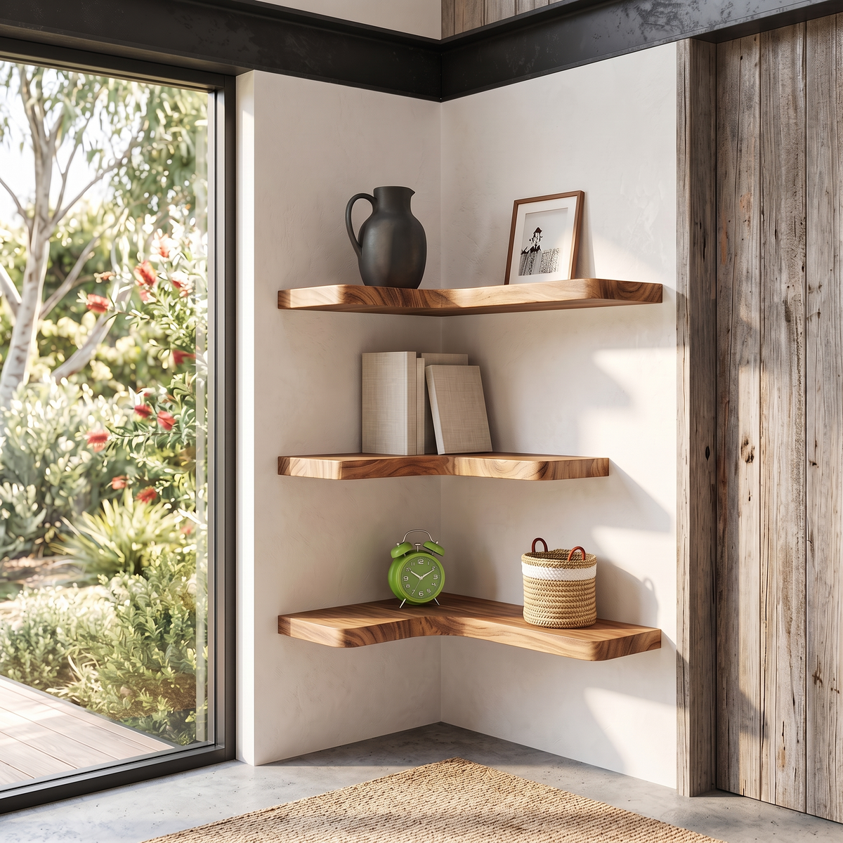L-Shaped Corner Floating Shelf Set of 3 - dimensions