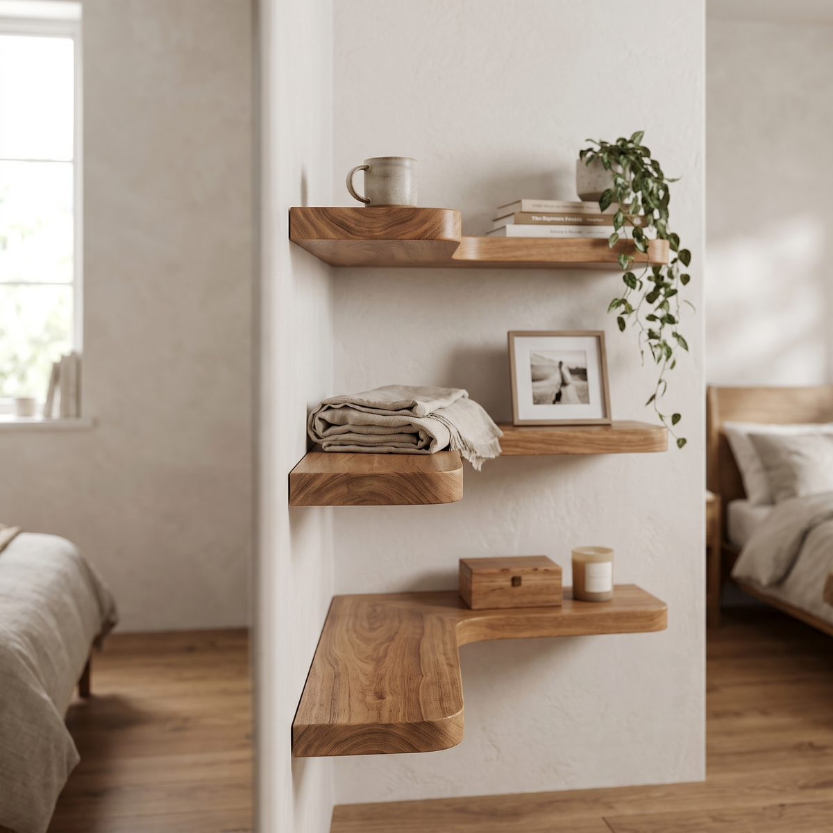 L-Shaped Corner Floating Shelf Set of 3 - lifestyle 3