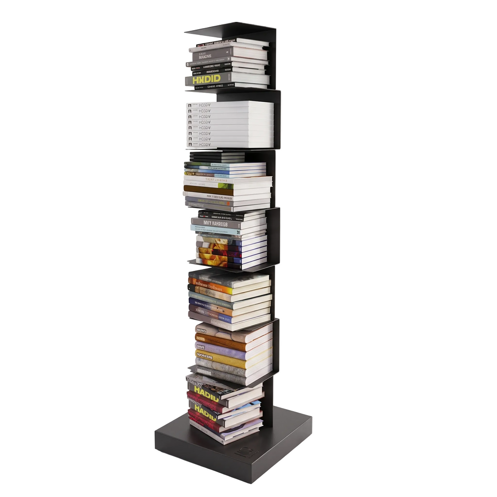 Invisible Floating Metal Bookshelf Tower