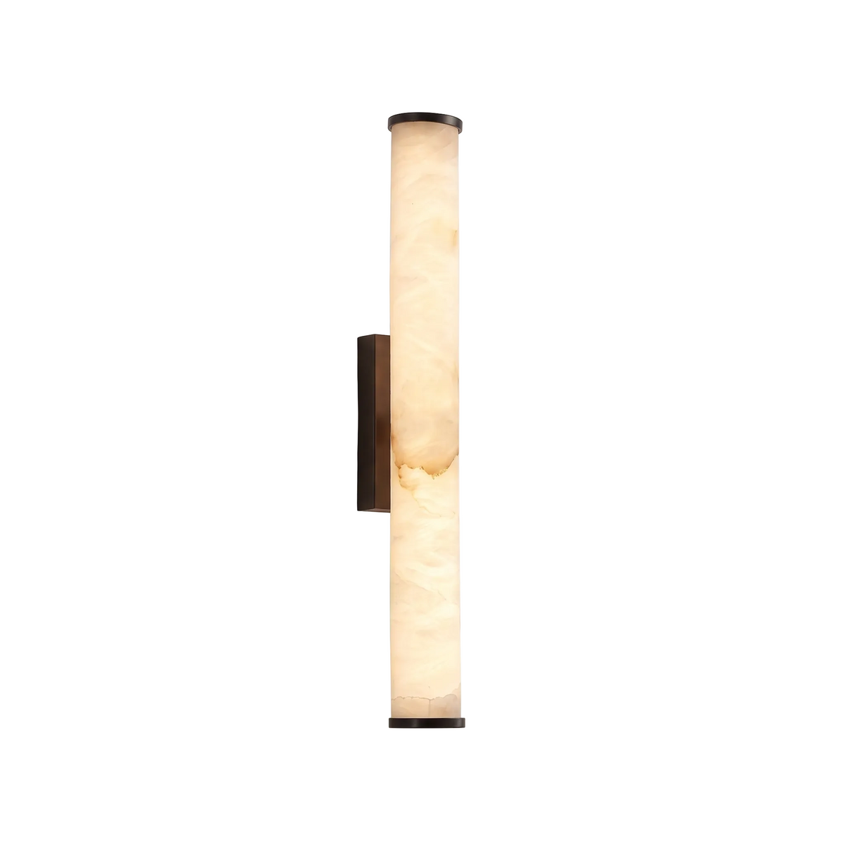 Alabaster-Effect Column Wall Sconce