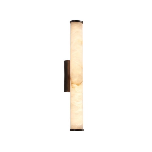 Alabaster-Effect Column Wall Sconce