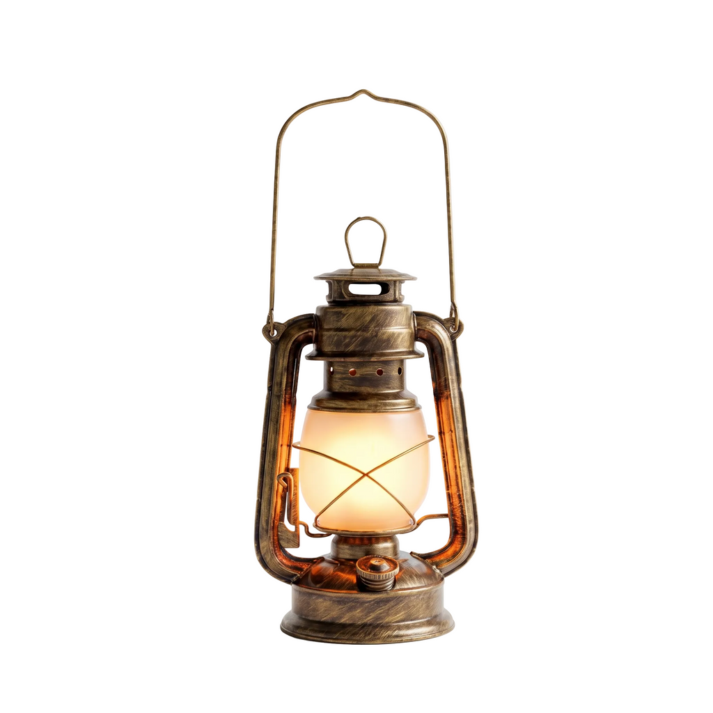 Rechargeable Retro Iron Lantern Table Lamp