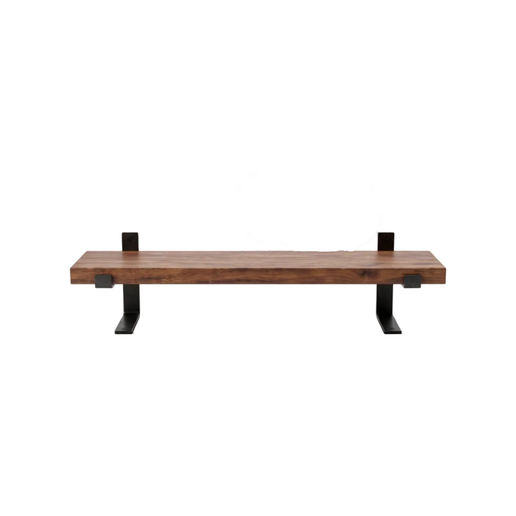 Timber Wall Shelf with Iron Lip Brackets