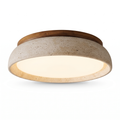 Travertine flush ceiling light on white background