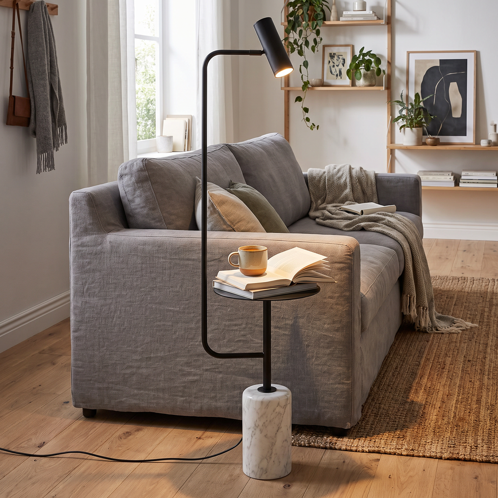 floor lamp with side table