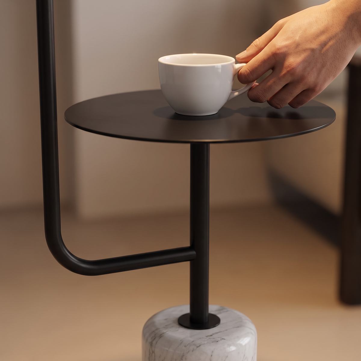 floor lamp with side table