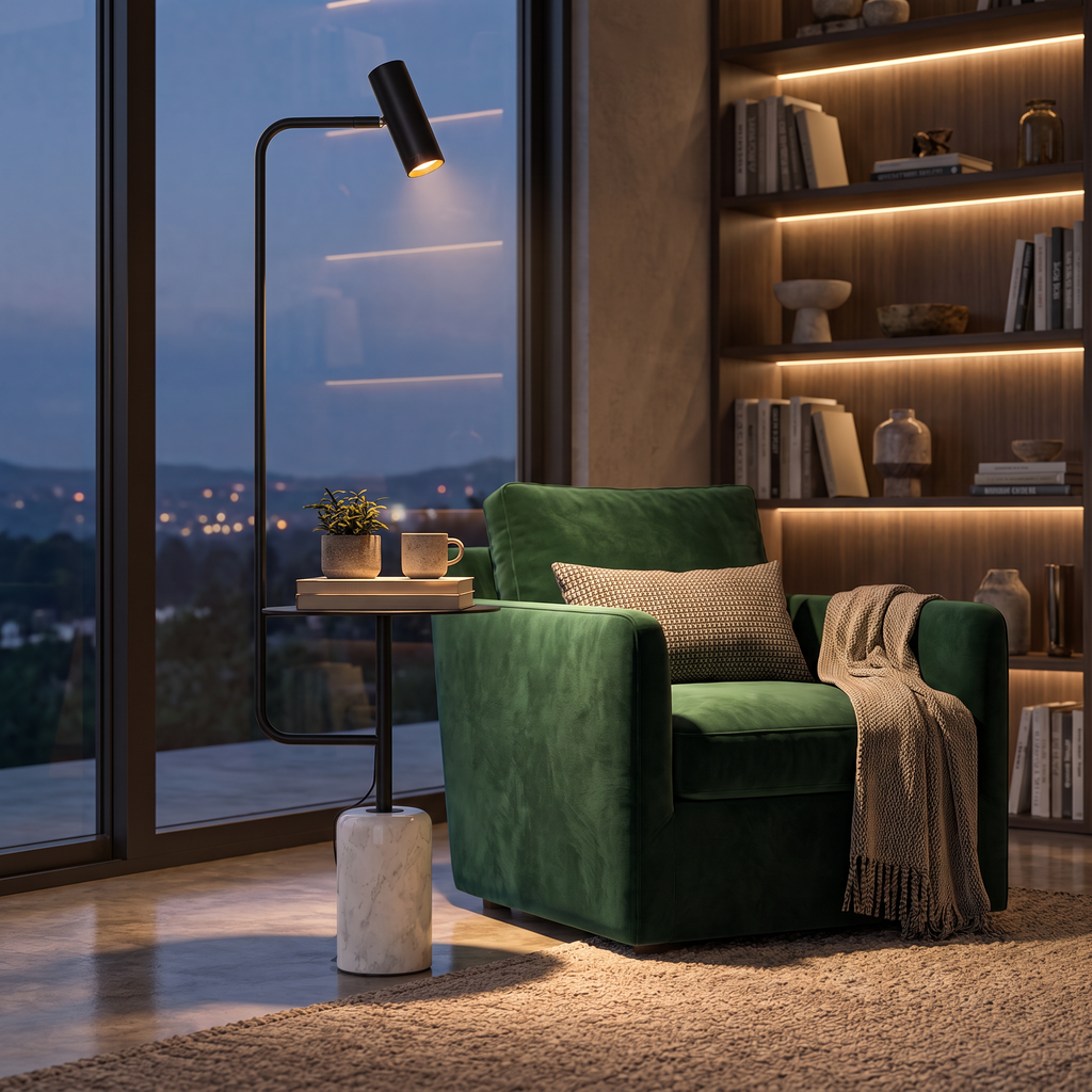 floor lamp with side table
