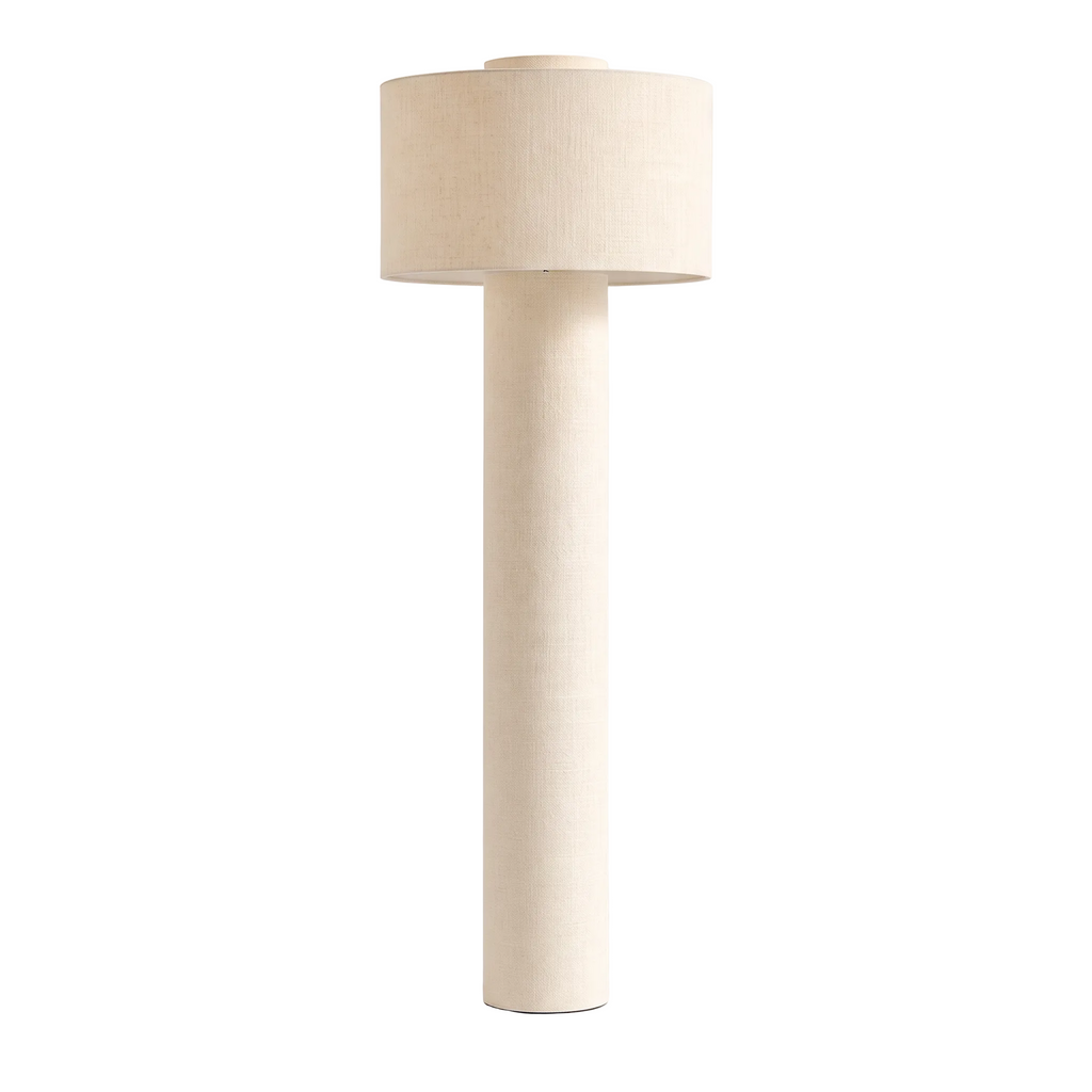 Tall Cream Linen Shade Floor Lamp