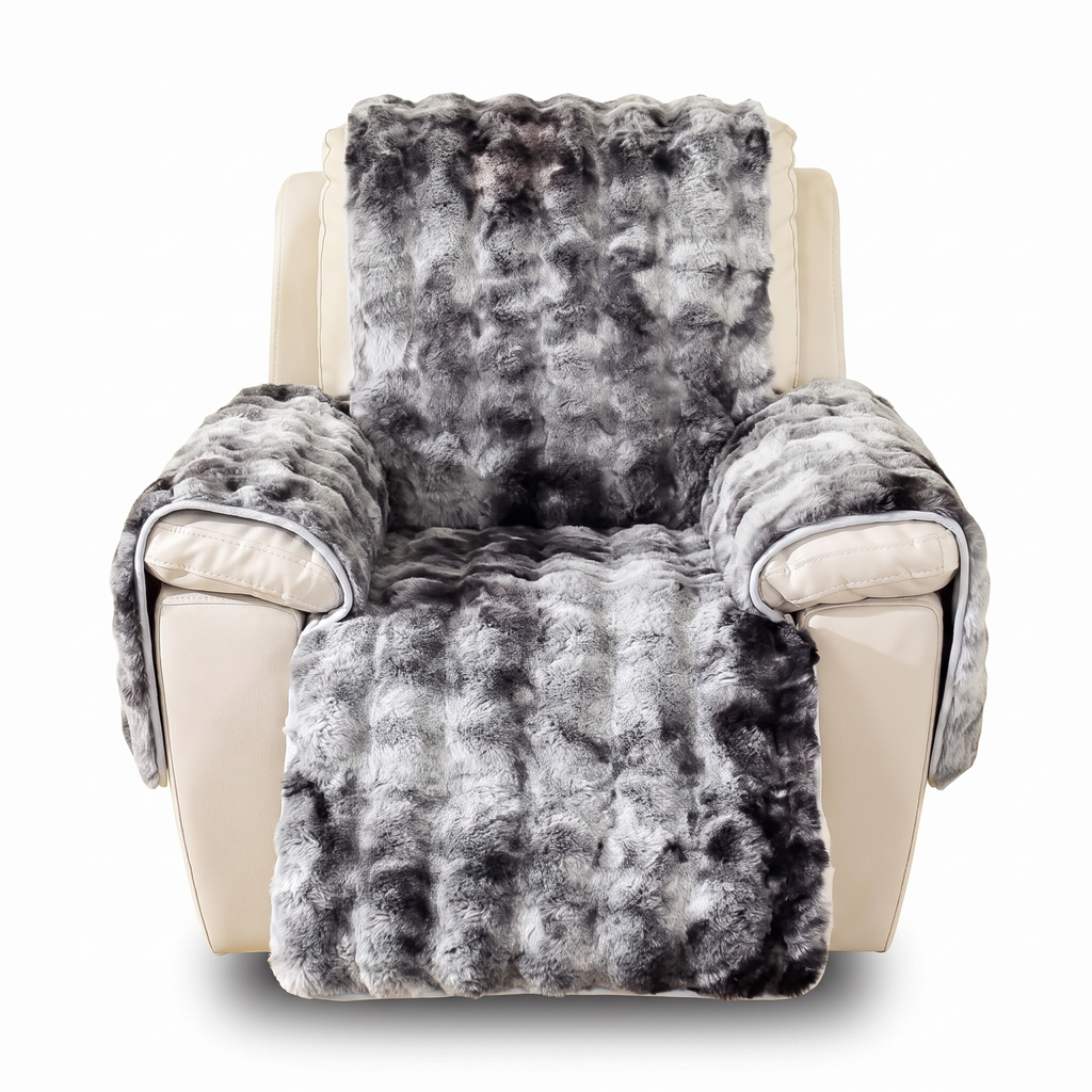 Tie-Dye Velvet Plush 4-Piece Recliner Cover Set
