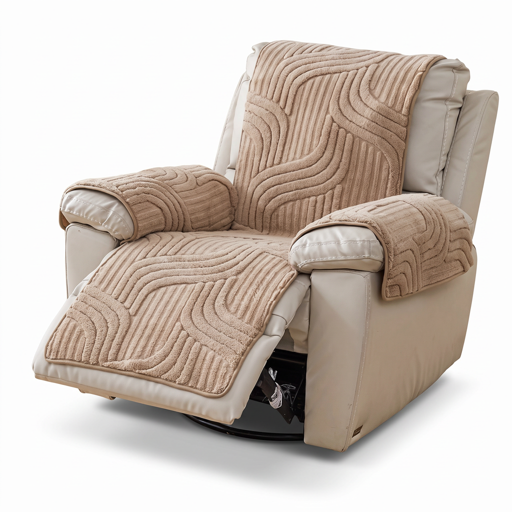 Thick Plush Wave Recliner Cover