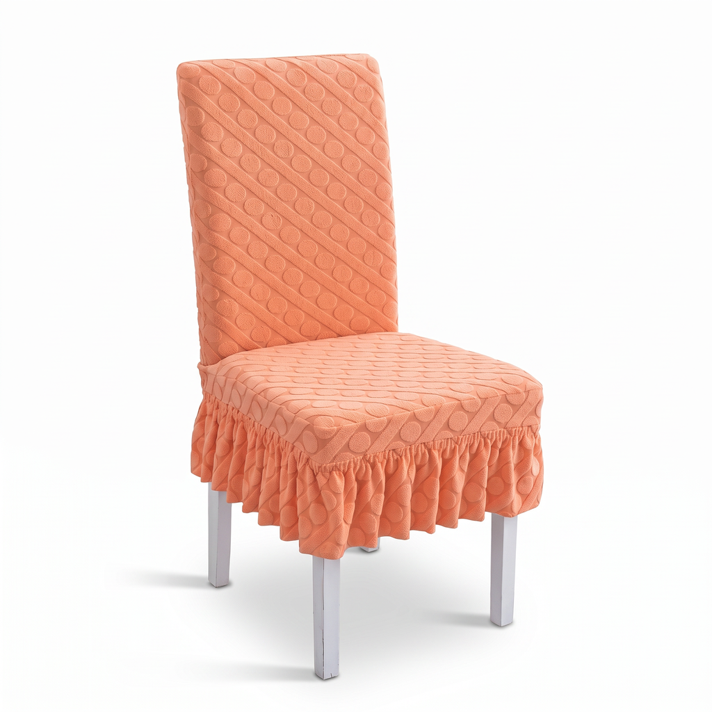 Oval Knit Dining Chair Cover - Ruffled or Plain