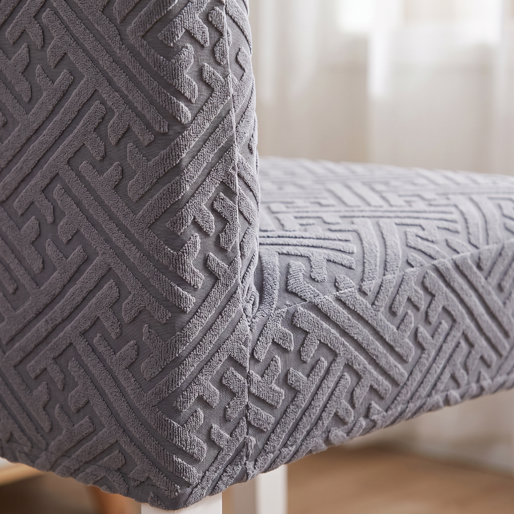 Lattice Jacquard Stretch Dining Chair Cover fabric detail