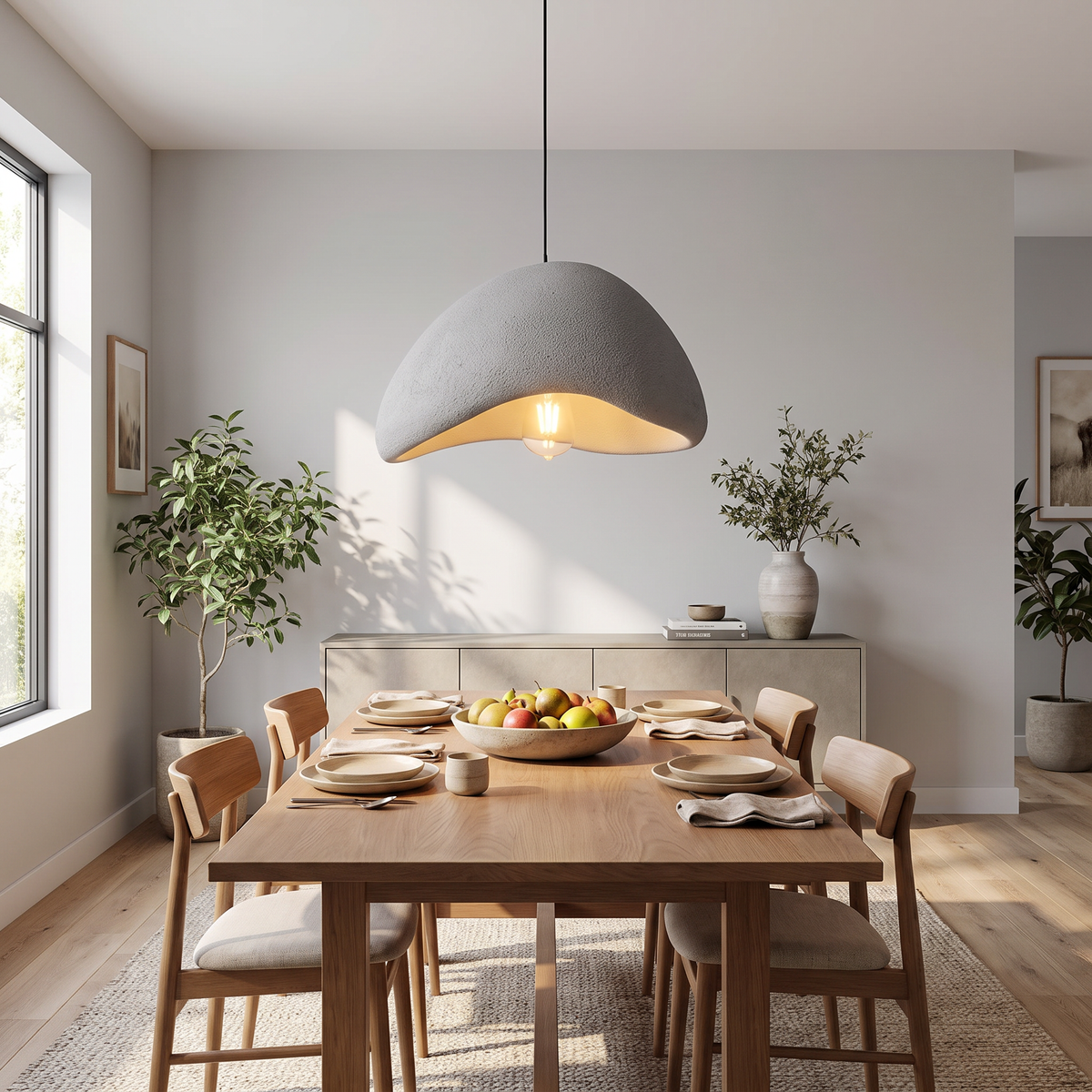 Sculptural Pebble LED Pendant Light - styled