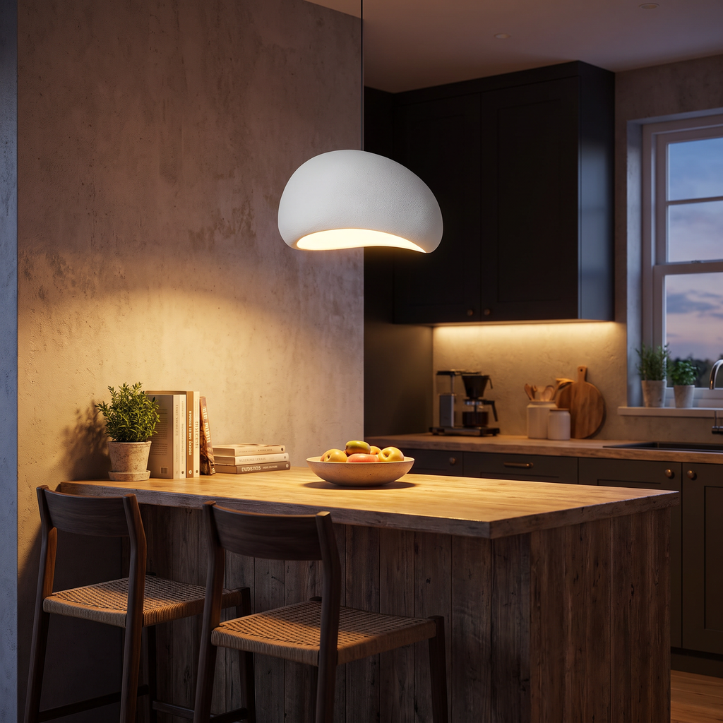 Sculptural Pebble LED Pendant Light - styled