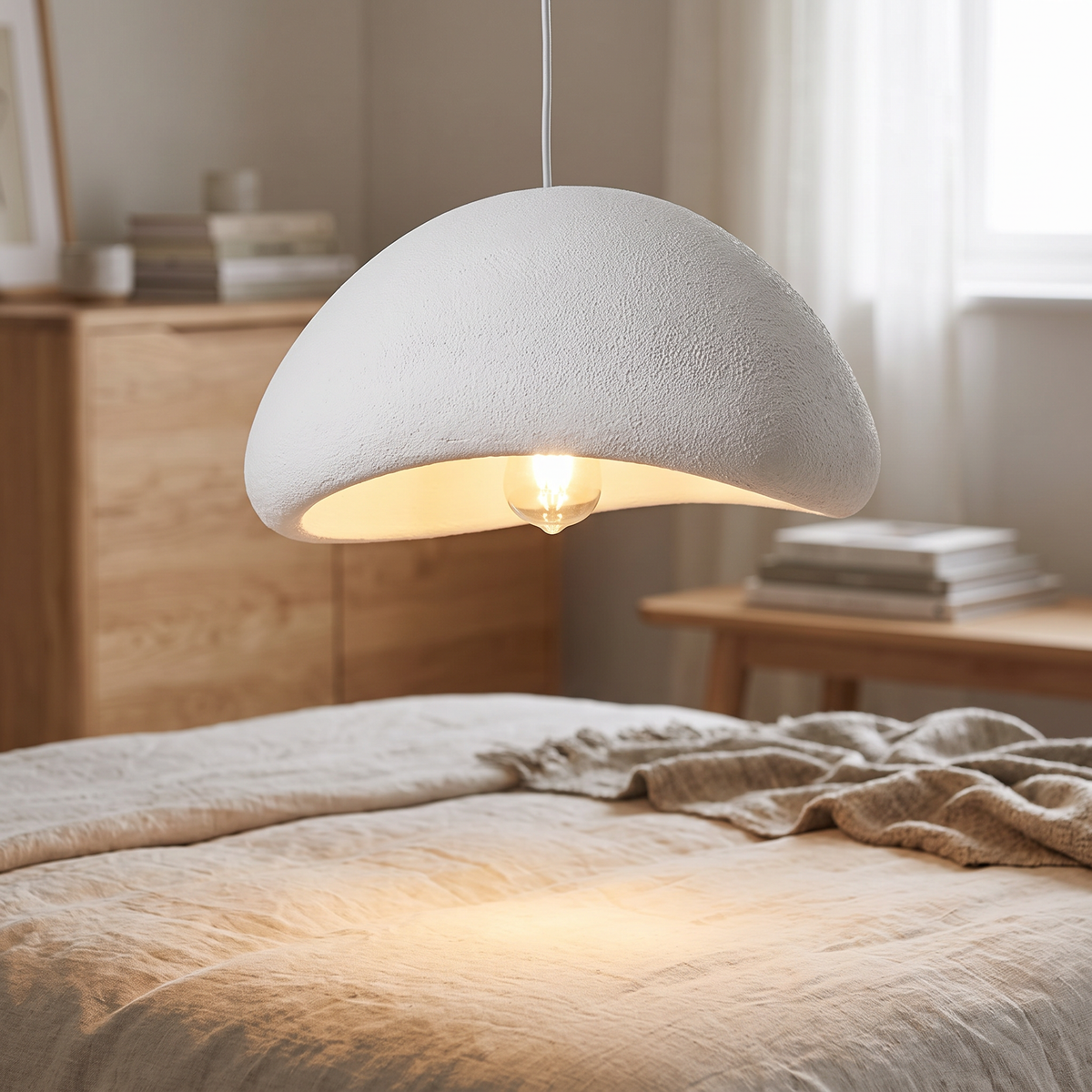 Sculptural Pebble LED Pendant Light - styled