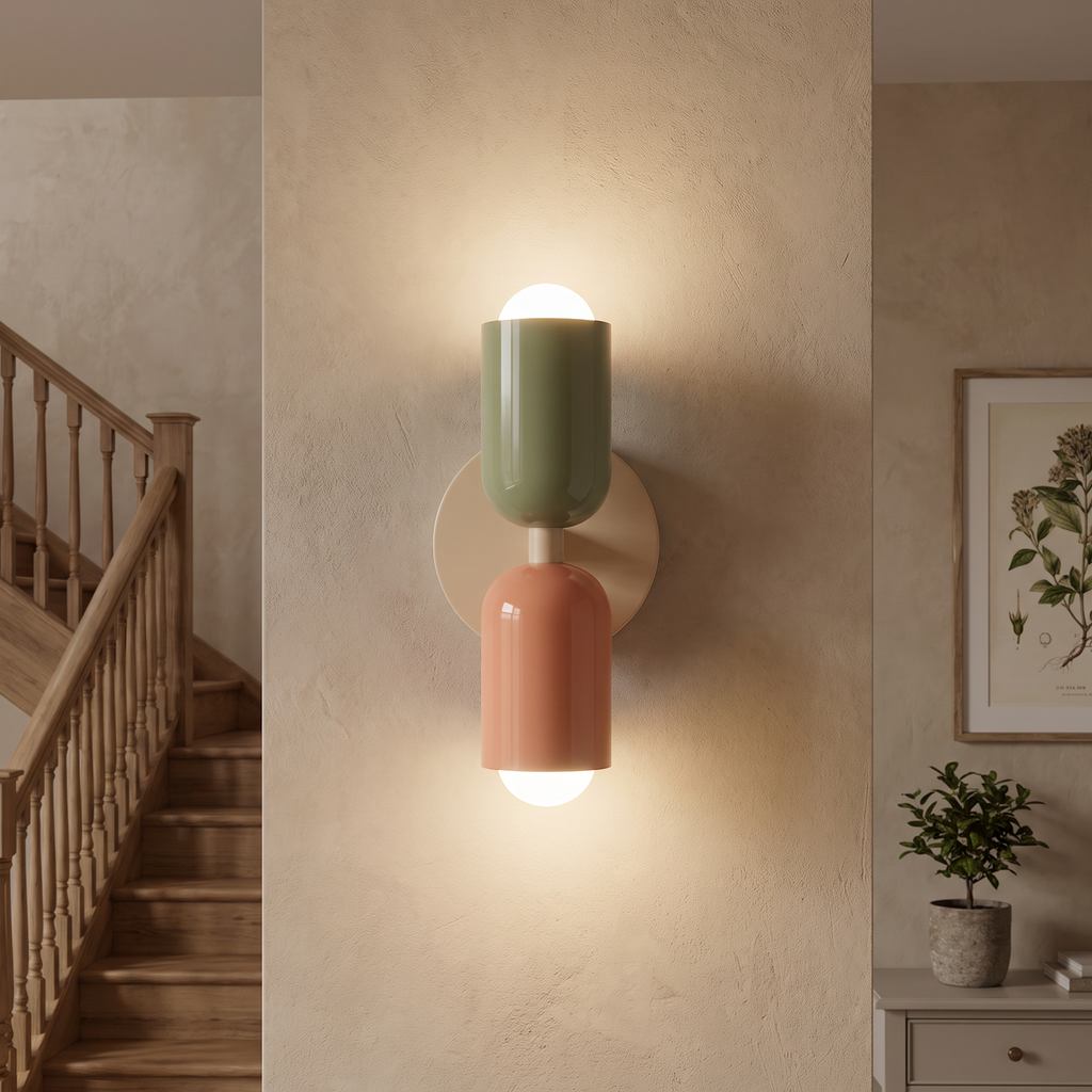 Two-Tone Pill Panel Wall Lamp - styled