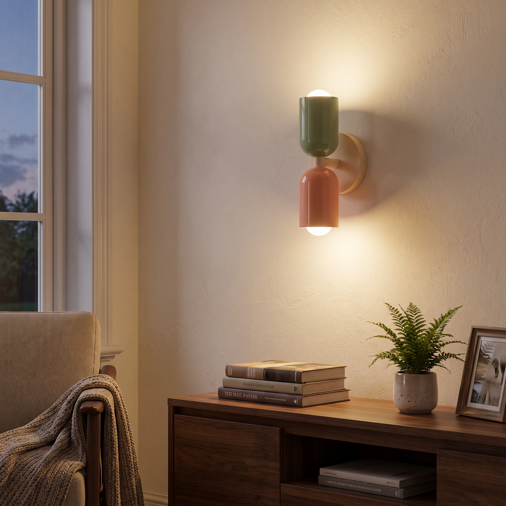 Two-Tone Pill Panel Wall Lamp - styled
