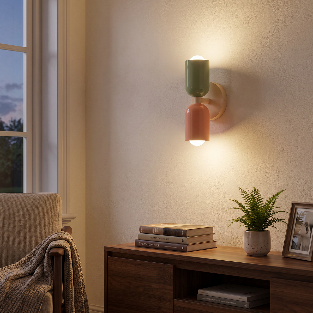 Two-Tone Pill Panel Wall Lamp - styled