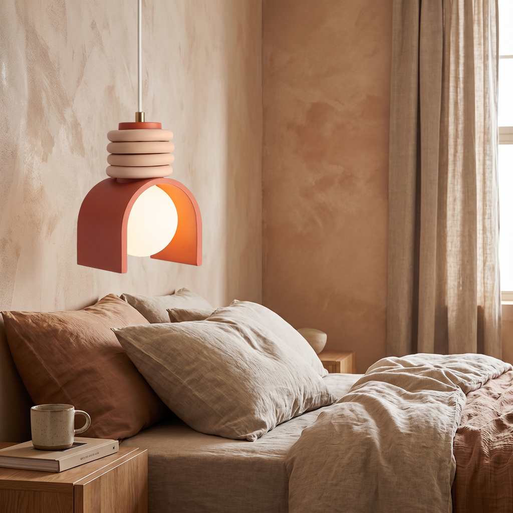 Wabi-Sabi Resin Arch Pendant Light - styled