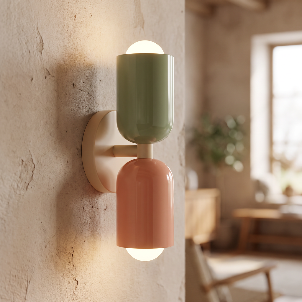 Two-Tone Pill Panel Wall Lamp - styled