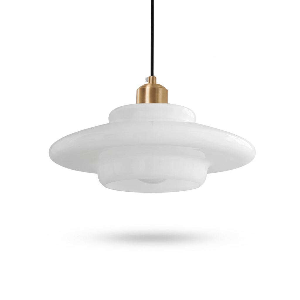 Stacked Opal Glass Disc Pendant Light