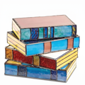 Stained Glass Stacked Books Table Lamp