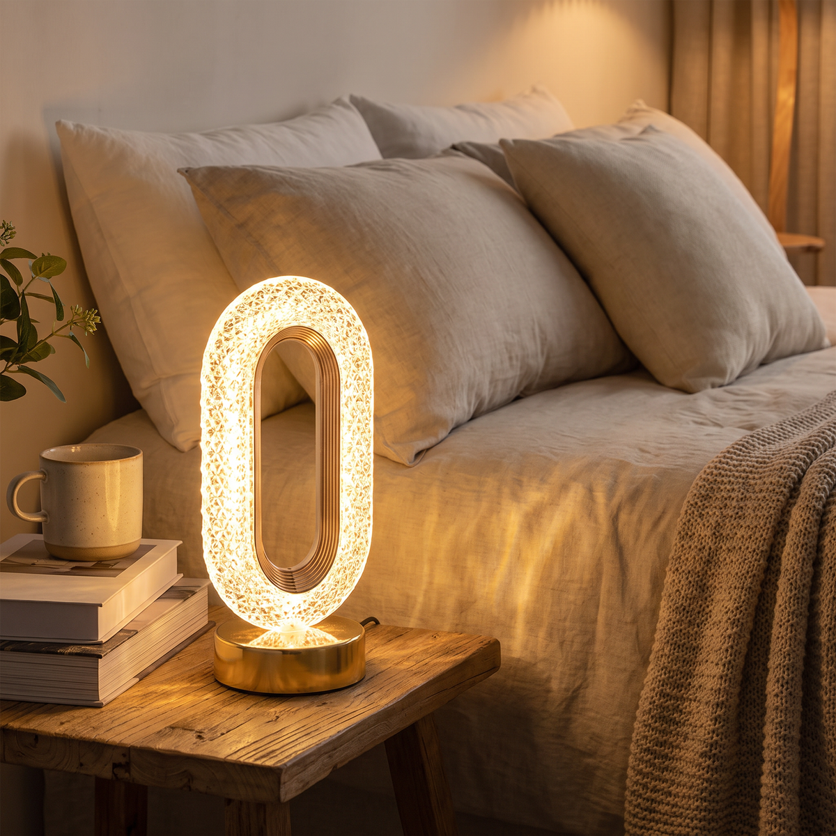 Crystal Acrylic Touch LED Night Lamp - styled