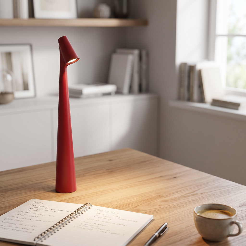 Slim Angled Rechargeable LED Table Lamp - styled