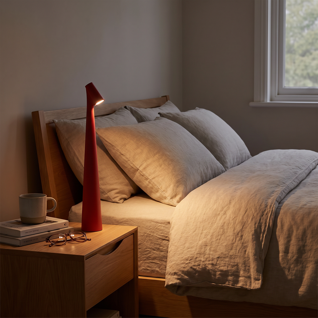 Slim Angled Rechargeable LED Table Lamp - styled
