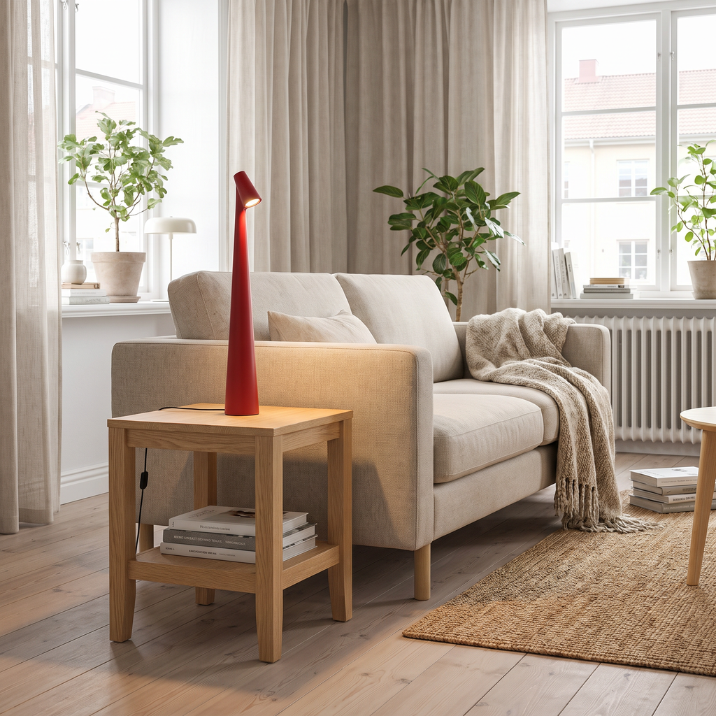 Slim Angled Rechargeable LED Table Lamp - styled